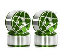 Giwnhvx 4 pz 1 pollice Metallo Beadlock Ruota Mozzo Ruota Cerchio per 1/18 1/24 RC Crawler Auto TRX4M Aggiornamento Parti Accessori Verde