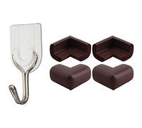 Giwnhvx 4 pz infantili bambini sicuro scrivania angolo urti cuscino guardie caffè & 6 pz parete porta gancio portasciugamani bianco
