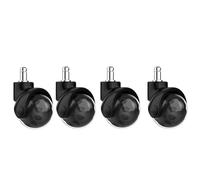 Giwnhvx 4 ruote di ricambio per sedia da ufficio, silenziose e scorrevoli, 5,1 cm, resistenti, facili da installare, colore nero