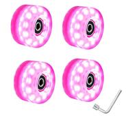 Giwnhvx 4 Ruote Pattini a rotelle 58mm X 32mm Luminous Quad Roller Skate Wheels con Chiave Ruote Luminose per Pattini a rotelle Esterni Ruote Luminose per Pattini a rotelle Rosa