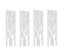 Giwnhvx 4 x 3D acrilico albero specchio da parete adesivo rimovibile fai da te decorazione da parete, 100 x 28 cm
