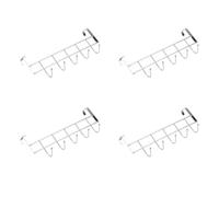 Giwnhvx 4 x 5 ganci sopra la porta casa bagno cucina cappotto asciugamano loop rack rack supporto mensola, argento