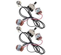 Giwnhvx 4 x cablaggio chitarra precablato due pickup 500K potenze interruttore a levetta a 3 vie argento