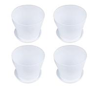 Giwnhvx 4 x fioriera di vasi di fiori di pianta in plastica con vassoio sottovaso per giardino di casa rotondo e , calibro superiore , 14 cm