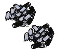 Giwnhvx 40 etichette portachiavi con anello diviso, colore nero