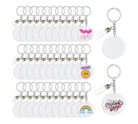 Giwnhvx 40 Pezzi in Acrilico Grezzi con Nappe e Acrilico Glitter Rotondo da 2 Pollici per DIY e Arte