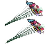 Giwnhvx 40 Pezzi Palme da Giardino Farfalle E 8 Pezzi Libellule Puntate da Giardino Ornamenti per Cortile Patio Decorazioni per Festa, Totalmente 48 Pezzi