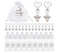 Giwnhvx 40 Set di Perle Con Portachiavi A Forma di Cuore, Includono Portachiavi in Perle Di , Regali in Organza A