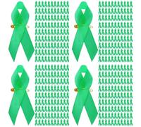 Giwnhvx 400 Pezzi di Sensibilizzazione Perni Nastri in Tessuto con Perni di Sicurezza per Le Donne (Verde)