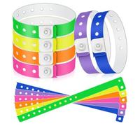 Giwnhvx 48 braccialetti in vinile colorati per eventi, concerti, carnevale, discoteca, set 2