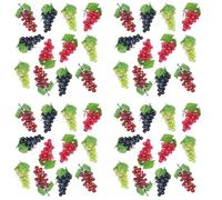 Giwnhvx 48 grappoli di uva artificiale simulazione decorativa realista falsa uva grappoli per matrimonio vino cucina centro tavolo