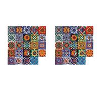 Giwnhvx 48PCS Autoadesivo Mosaico Piastrelle 3D Cucina Bagno Wall Stickers -10X10cm
