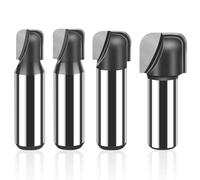 Giwnhvx 4pcs Ciotola & Vassoio Router Bit Rotondo Naso Groove Legno Cutter Strumenti di Lavorazione Del Legno Intaglio Strumento di Taglio Facile da Usare 1/2 Maniglia