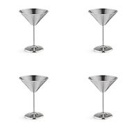 Giwnhvx 4X Bicchiere da Cocktail Nel Acciaio Inossidabile Bicchiere da Vino con Base Alta Bicchiere da Vino Infrangibile Bar Nel Metallo Bicchiere da Champagne