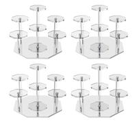 Giwnhvx 4X Espositore per Riser nel Acrilico, Organizer per Profumi un 7 Livelli e Supporto per Cupcake, Espositore per Oggetti da Collezione e