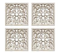Giwnhvx 4X Gomma Legno intagliato Floreale Decal Onlay Applique Mobili DIY Decor F: 20 x 20 cm
