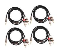 Giwnhvx 4X Jack da 3,5 mm A 2 Audio AUX Divisore Stereo da 3,5 mm A 2 Speaker Cable 1M