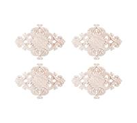 Giwnhvx 4X Molti Legno Intagliato Lungo Onlay Applique Pareti di Fiori Non Verniciate Armadi Tipo di Decorazione della Porta: 21X15 cm