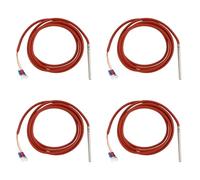 Giwnhvx 4X PT100 RTD Sensore di Temperatura 6mmx80mm Classe B 2M Silicone Gel Rivestito Resistenza Filo Pt 100 Acciaio Inox
