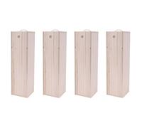 Giwnhvx 4X Red Bottiglia di Vino Scatola di Imballaggio del Legno per Champagne Flute Speciale del Legno Confezione Regalo per Il Vino PuÒ Logo Gift Packing Box