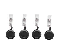 Giwnhvx 4X retrattile Yo Yo Portachiavi Pull Chain Clip Cintura ID Card Holder Ski Pass - Nero