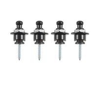 Giwnhvx 4X Strap Lock Straplocks Round per Chitarra Elettrica Basso Nero