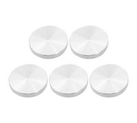 Giwnhvx 5 adattatori per piastre di vetro, gambe da tavolo, in alluminio, rotonde, 50 x 8 mm, argento