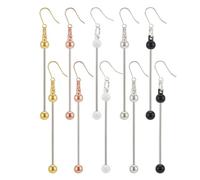 Giwnhvx 5 Barre Orecchini Perlati Colori, 10 Pezzi, Barre Perle, Orecchini Pendenti, Orecchini con Perle Vergini, Connettori Ricerca