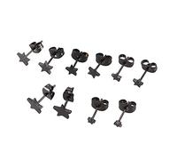 Giwnhvx 5 paia di orecchini a perno in acciaio inox a forma di stella, da 3 mm a 7 mm