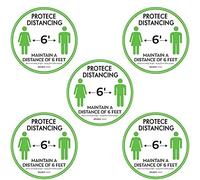 Giwnhvx 5 Pezzi Antiderrapante Sociale Distanziazione Piano Decal Adesivo Rotondo Piedi Segno di Pavimento per il Negozio Esterna Pavimento