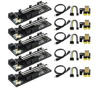 Giwnhvx 5 pz VER010-X PLUS PCIE 1X a 16X + 6Pin + 4Pin USB3.0 Scheda Riser Cavo Grafico per Bitcoin Mining