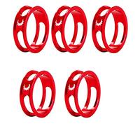 Giwnhvx 5 rondelle per forcella anteriore per bicicletta, per mountain bike e strada, distanziatori per stelo cavo, colore rosso