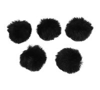 Giwnhvx 5 x 1,5 cm microfono per capelli manicotto sovrapposizione parabrezza clip conferenza microfono manicotto fotocamera capelli copertura, nero
