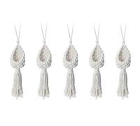 Giwnhvx 5 x Boho Macramé Air Plant Gruccia Tillandsia Cesto appeso porta corda fiore decorazione a (10 cm)