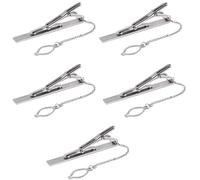 Giwnhvx 5 x Pianura Cromo Acciaio Hnossidabile 6 cm Standard Pin Cravatta Chiusura Barre Spille