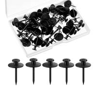 Giwnhvx 50 pezzi doppia testa lavagna ganci chiodo puntine piccole teste chiodo appeso puntine ganci decorativi nero