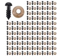 Giwnhvx 500pcs Rondelle oculari di Sicurezza in Plastica Nere 6Mm per Artigianato Bambola Burattini Occhio Giocattolo Orsacchiotto
