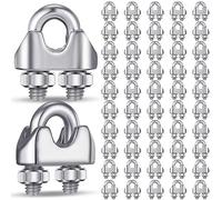Giwnhvx 50Pcs 1/8 Pollici M3 Cavo In Acciaio Inox Cavo Clip Morsetto 304 In Acciaio Inox Corda Filo Morsetto Clip Cavo Morsetto Facile Installare