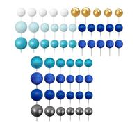 Giwnhvx 56 pezzi palla torta picks palla a forma di torta Topper palline di perle Cupcake torta inserto Topper per festa di compleanno di nozze blu
