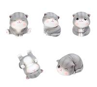 Giwnhvx 5PZ Squisita Crazy Cat Doll Figurine Decorazione Domestica Resina Cartoon Gattino Decorazione Regalo per La Casa Decorazione della Casa