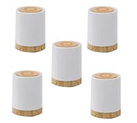 Giwnhvx 5X Lampada da Comodino Un LED Touch Dimmerabile con 7 Colori E 4 Modalità Lampada da Tavolo Ricaricabile USB con Luce Notturna Venatura del Legno