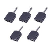 Giwnhvx 5X Nero 6.35 1/4 Pollice A Doppio Mono Y PA Adattatore audio