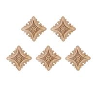 Giwnhvx 5X Vintage Legno Non Verniciato Intagliato Angolo Onlay Applique Cornice Sfondo Parete Armadio Porta Decor