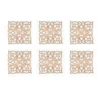 Giwnhvx 6 adesivi in legno in stile europeo, accessori per intaglio in vero legno, 20 x 20 x 1 cm