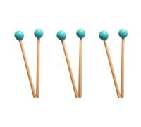 Giwnhvx 6 bacchette in gomma morbida con manico in legno per glockenspiel xilofono campana strumenti musicali parti verde