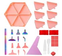 Giwnhvx 6 Griglie Pallet Diamante Pittura Vassoio Kit Esagono Grande Capacità Piastra di Perforazione Diamante Pittura Penna Art Punto Croce, E
