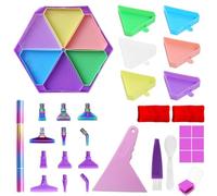 Giwnhvx 6 Griglie Pallet Diamante Pittura Vassoio Kit Esagono Grande Capacità Piastra di Perforazione Diamante Pittura Penna Art Punto Croce,A