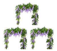 Giwnhvx 6 pezzi 7 piedini/pezzi di vite artificiale ghirlanda di fiori vite di rattan fiori appesi per cerimonia all'aperto, viola