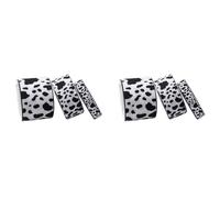 Giwnhvx 6 pezzi Bianco Nero Mucca Stampa Wired Bordo Nastri Artigianato Imballaggio Regalo Stampato Animale per Fai Da Te Artigianato Parte