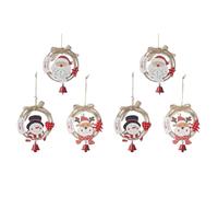Giwnhvx 6 pezzi campane di Natale appesi decorazioni per albero di Natale decorazioni per albero di Natale in legno ciondolo ghirlanda campane in legno appeso 4,7 pollici